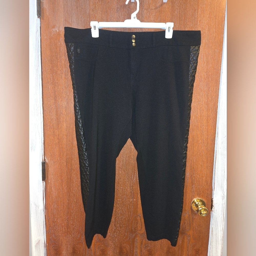 Torrid Womens Black Dress Pants With Quilted Detail